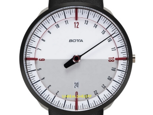 Botta UNO24 40mm Titan weiß bordeaux Zifferblatt Black Edition